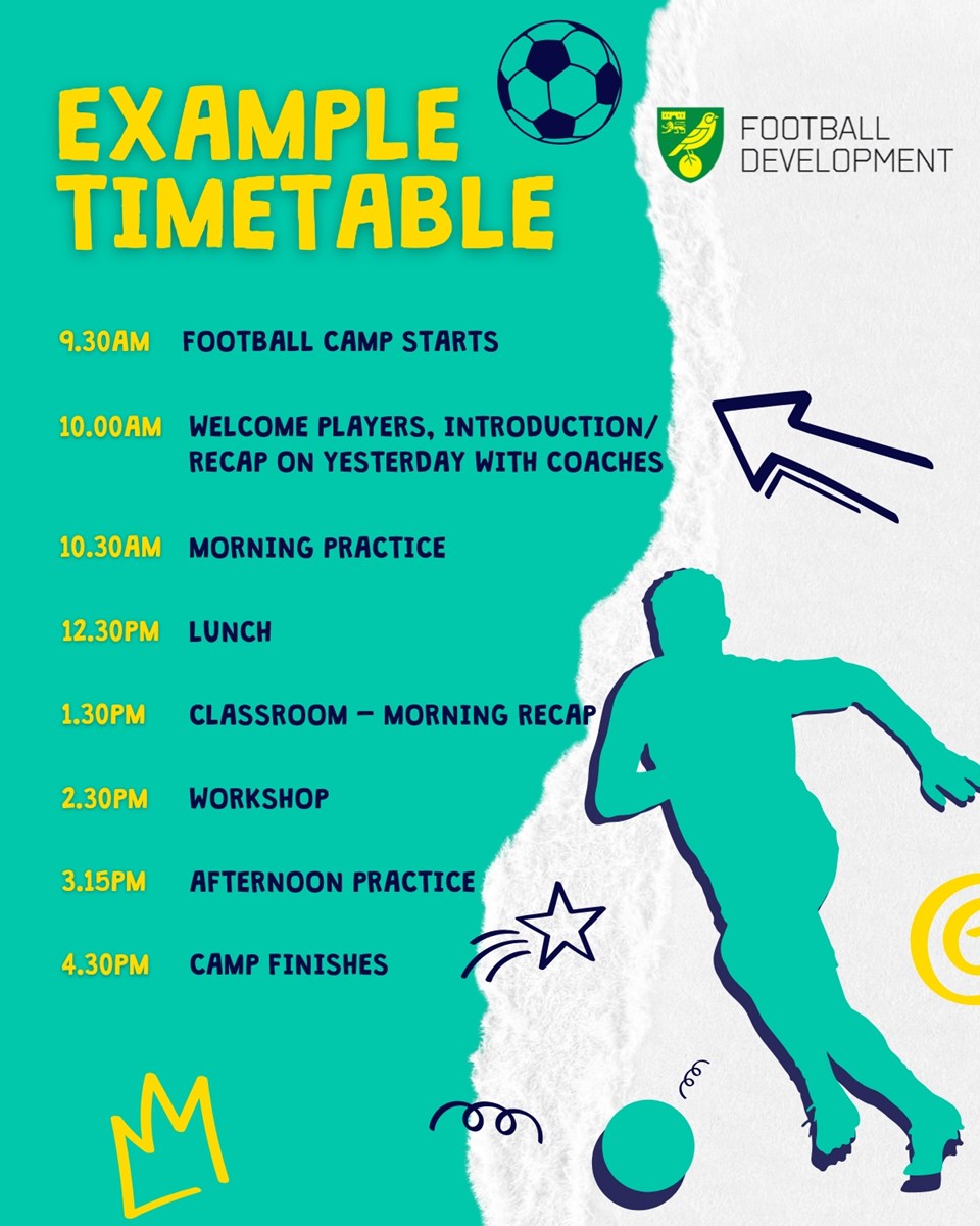 Bedford football camp example time table